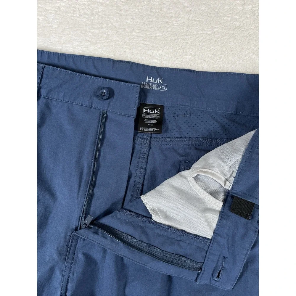 Huk Fishing Performance Blue Cargo Shorts Men's Sz XXL 10